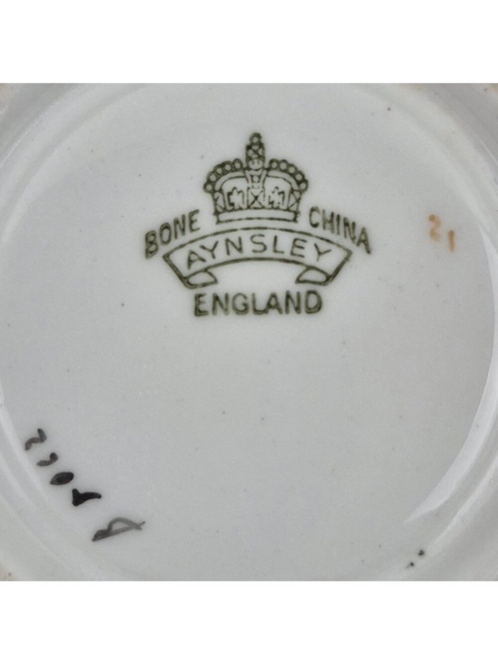Aynsley Tea Cup Saucer Set Cobalt Blue Floral Bone China England Vintage 3 oz - Picture 10 of 10